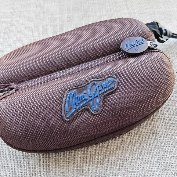 Maui Jim Glasses Case Brown Semi Hard Case Zip Around Case only - Picture 10 of 10